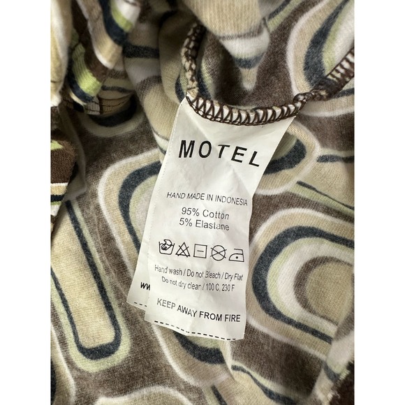 MOTEL Rocks Portia Crop Top in Retro Spot Brown Size XS - Picture 7 of 8